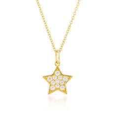 Silver Elegance Star Necklace with CZ Accents