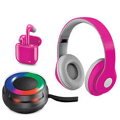 iLive Bluetooth Earbuds, Headphones, and Speaker Bundle