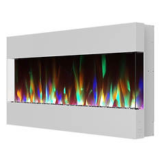 Cambridge 42" Recessed Wall Mounted Electric Fireplace with Crystal LED Color Display