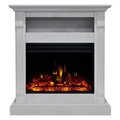 Cambridge Sienna 34" Electric Fireplace Heater with Mantel and Enhanced Log Display