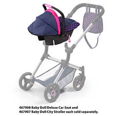 Baby Doll Deluxe Car Seat with Canopy - Blue & Pink