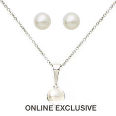 Jilco Pearl Necklace and Earring Set