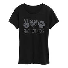Instant Message Women's Peace Love Dogs Tee