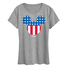 Mickey Mouse Women's Stars and Stripes Mickey Tee
