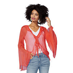 Ruffled Tie Front Blouse