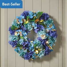 Floral Wreath with Lights