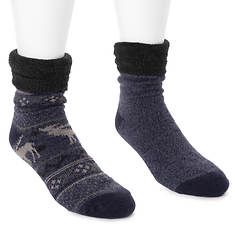 MUK LUKS Men's 2 Pair Fleece Layered Socks