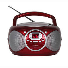 Sharp Top-Loading CD MP3 Player Boom Box with a Built-In AM/FM Radio Tuner