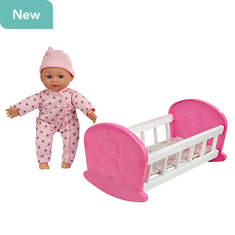 Kid Concepts 13" Soft Baby Doll with Crib