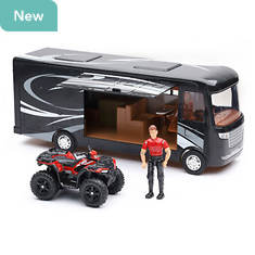 New Ray Camping RV Playset with Mini Die Cast Polaris