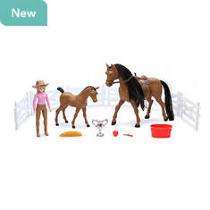 New Ray Valley Ranch 1:9 Scale Horse Playset