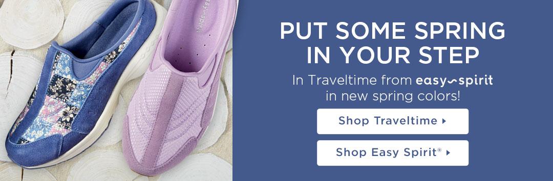 Put some spring in your step in Traveltime - Shop Now