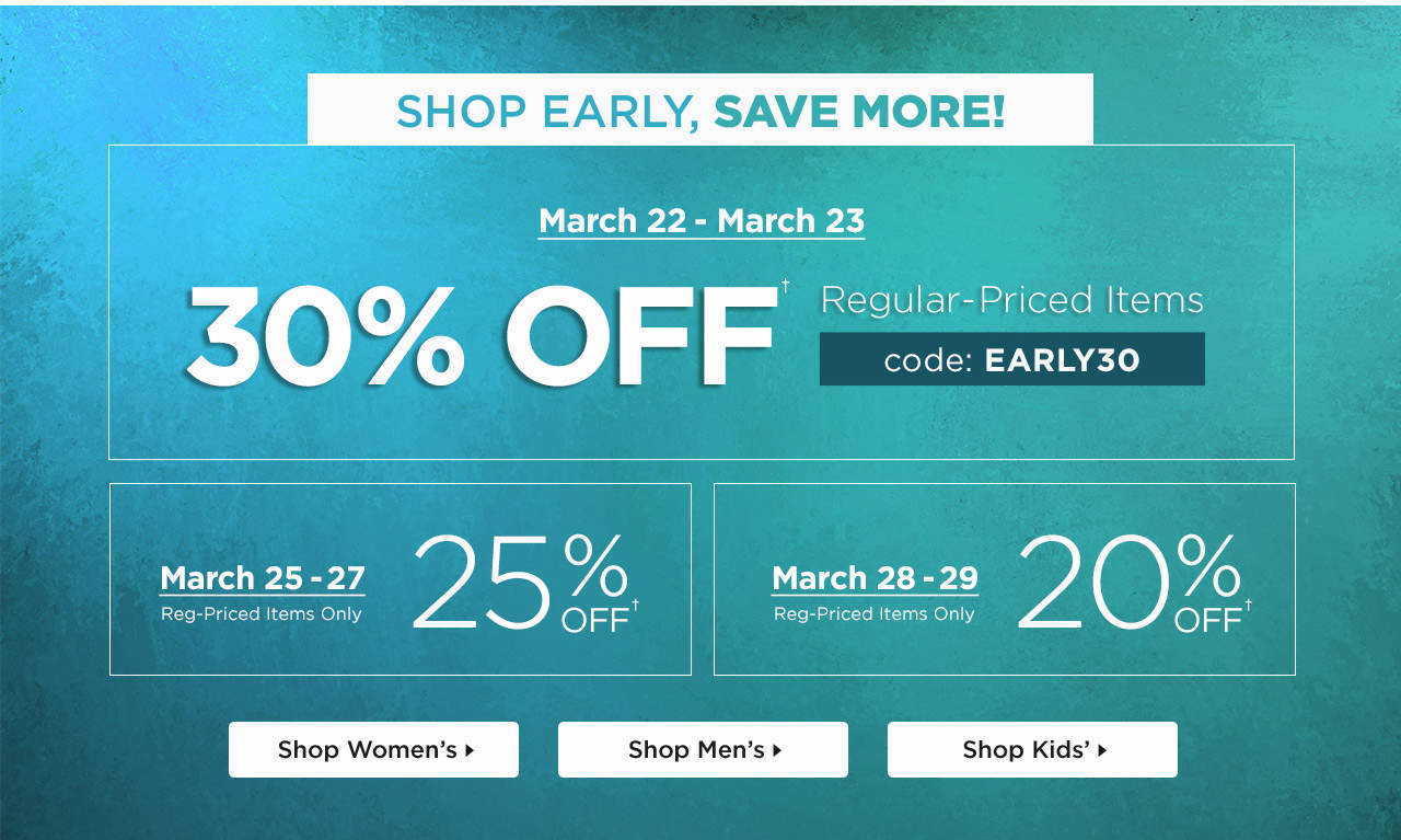 Shop Early, Save More