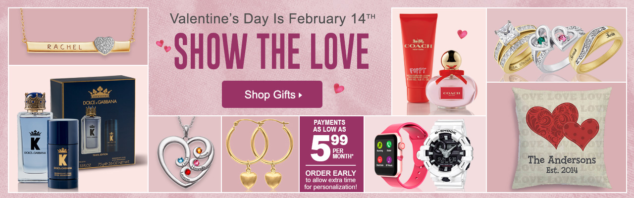 Valentine's Day is February 14. Show the love with gifts from Stoneberry Credit.