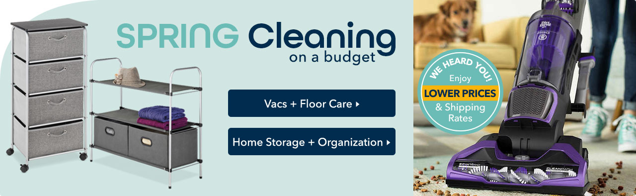 Shop top floor care brands and home storage solutions with low monthly payments from Stoneberry Credit.
