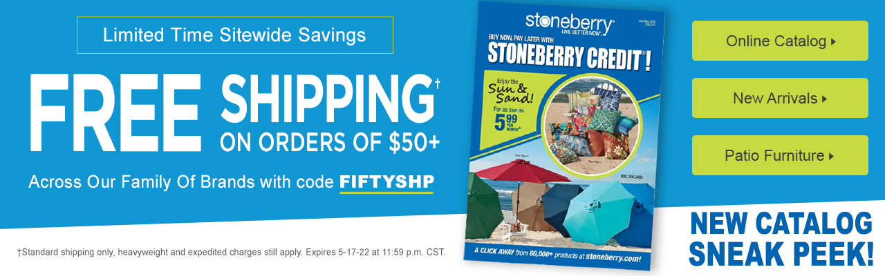 Enjoy Free Shipping on orders of $50 plus with code: FIFTYSHP. Offer ends at 11:59 p.m. CST on May 17.