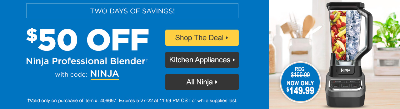 $50 off the Ninja Professional Blender with code NINJA through 11:59 p.m. on May 27.