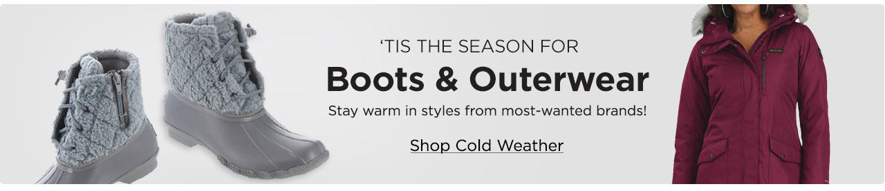 Stay warm in boots and outerwear from most-wanted brands - Shop Now