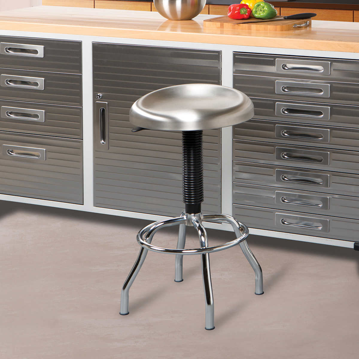 Stainless Steel Pneumatic Work Stool, Snap On Bar Stool Costco