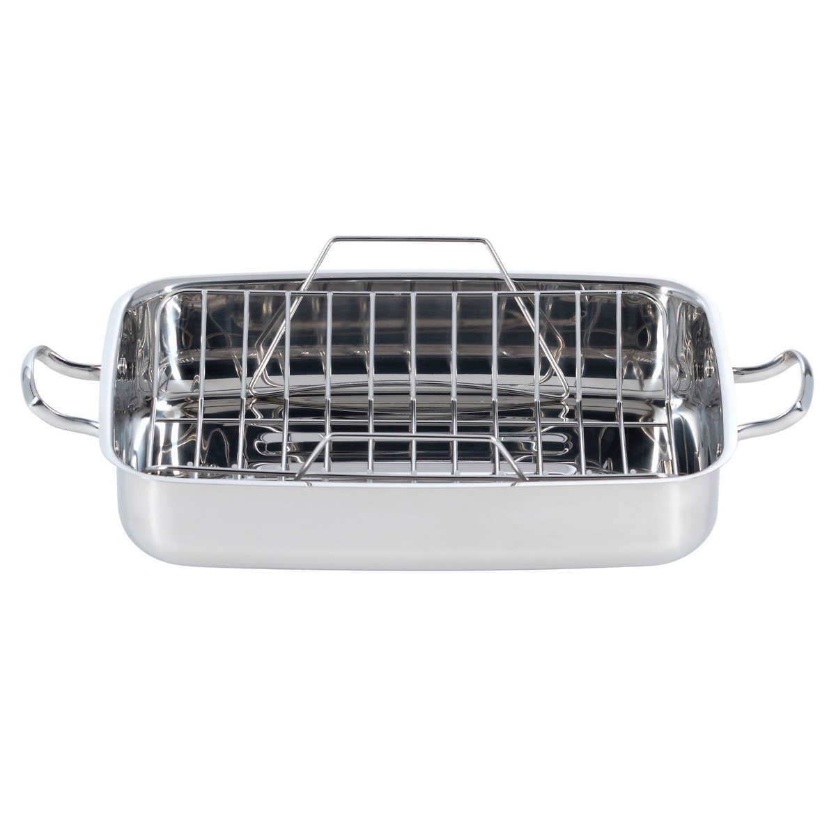 32Cm Stainless Steel Oval Roaster Set With Rack Cook Oven Including Rack New 
