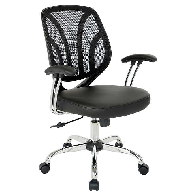 Screen Back Task Chair In Faux Leather, Costco Faux Leather Office Chair