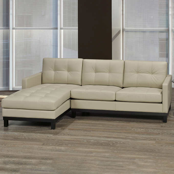 Ashton Top Grain Leather Sofa With Left, Leather Sectional Sofa Costco Canada