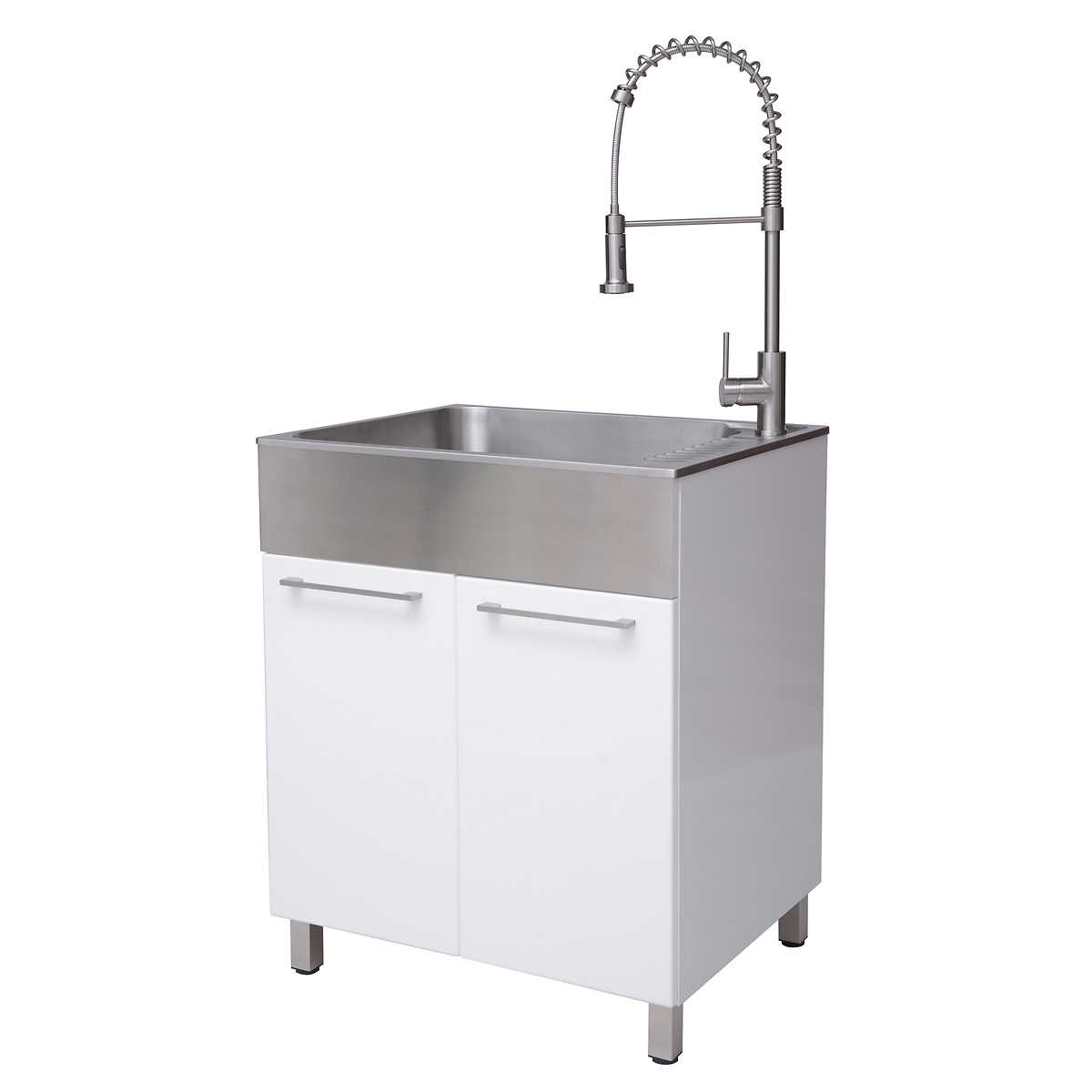 Transform 28 In Laundry Cabinet With Stainless Steel Sink Pull