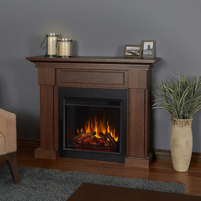 Real Flame Hillcrest Mantel Electric, Electric Wall Fireplaces At Costco