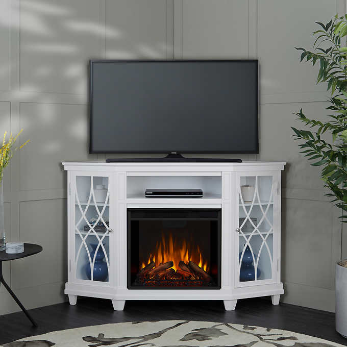 Real Flame Lynette 129 5 Cm 51 In, Double Sided Indoor Outdoor Fireplace Costco