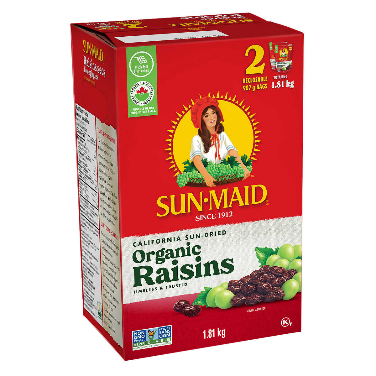 Sunmaid - Raisins secs biologiques de la Californie, 2 x 907 g