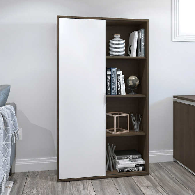 Bestar Equinox Bookcase With Sliding, Bookcase With Sliding Glass Doors At Costco