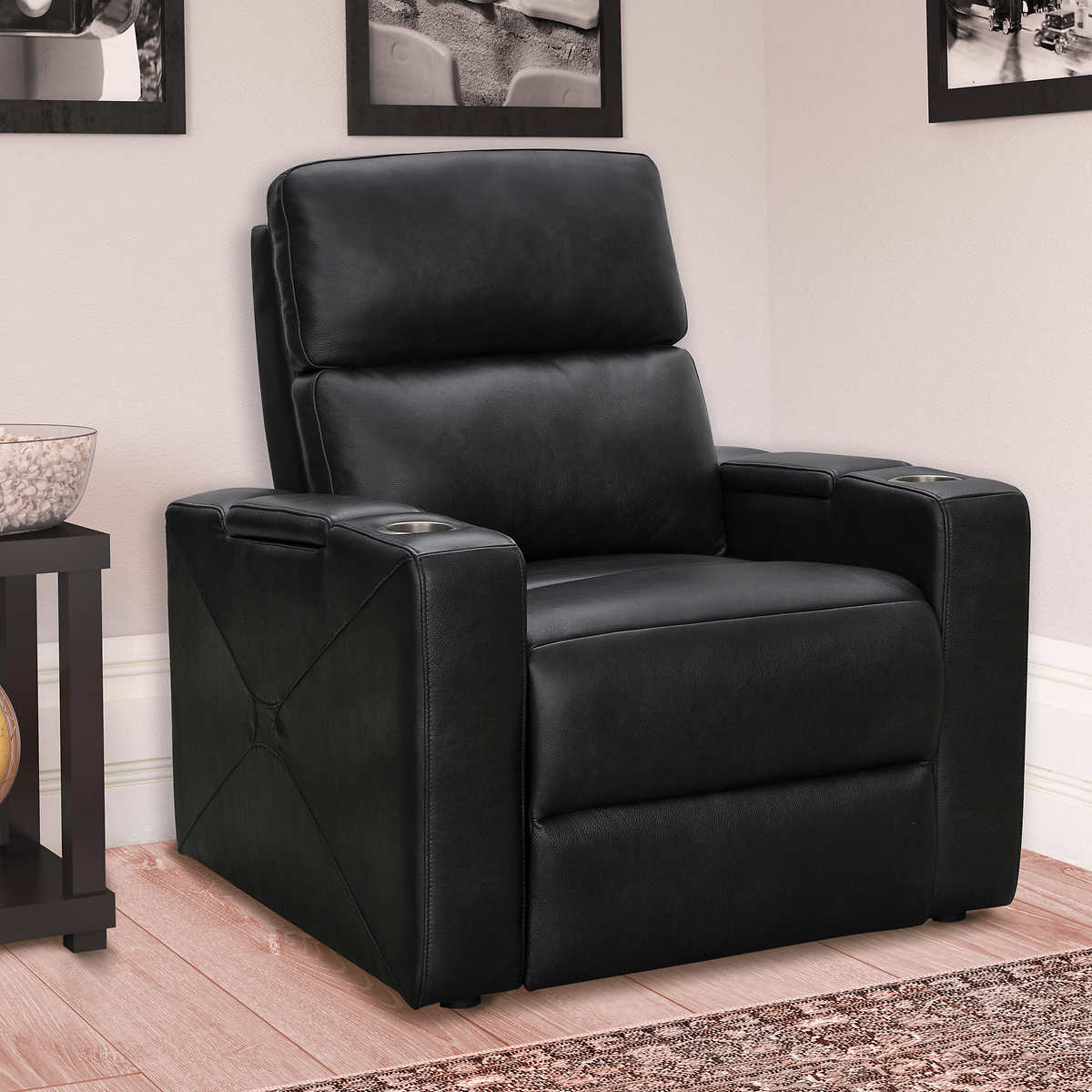 winthrop top grain leather power home theater recliner