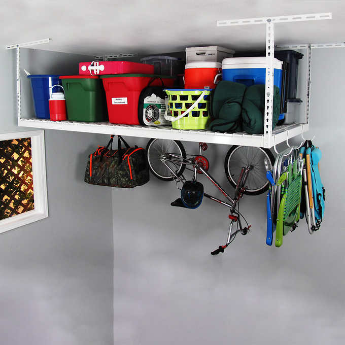 8 Ft Overhead Garage Storage Rack And, Costco Garage Shelving Racks