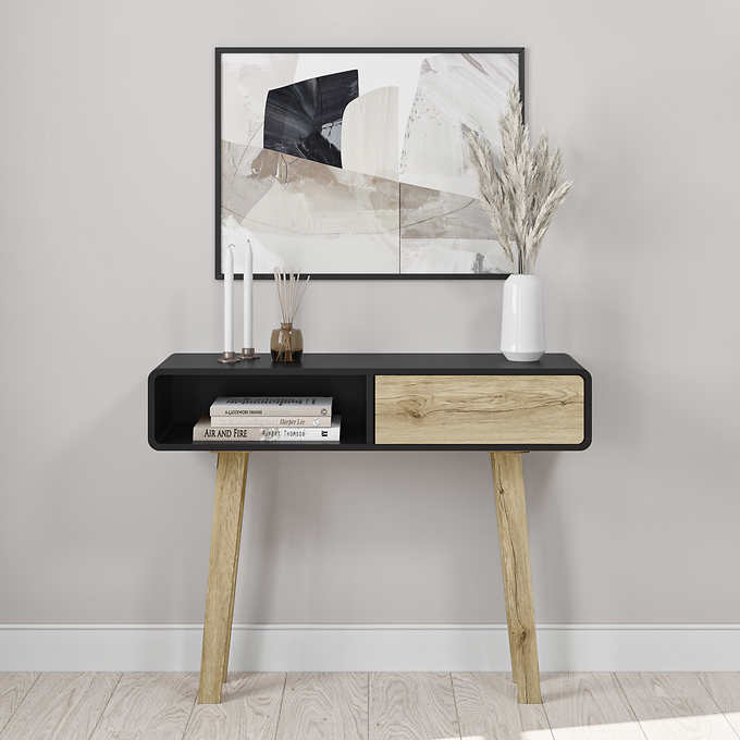Alhena Modern Console Table Costco, Décor Therapy Taylor 4 Drawer Console Table In Black