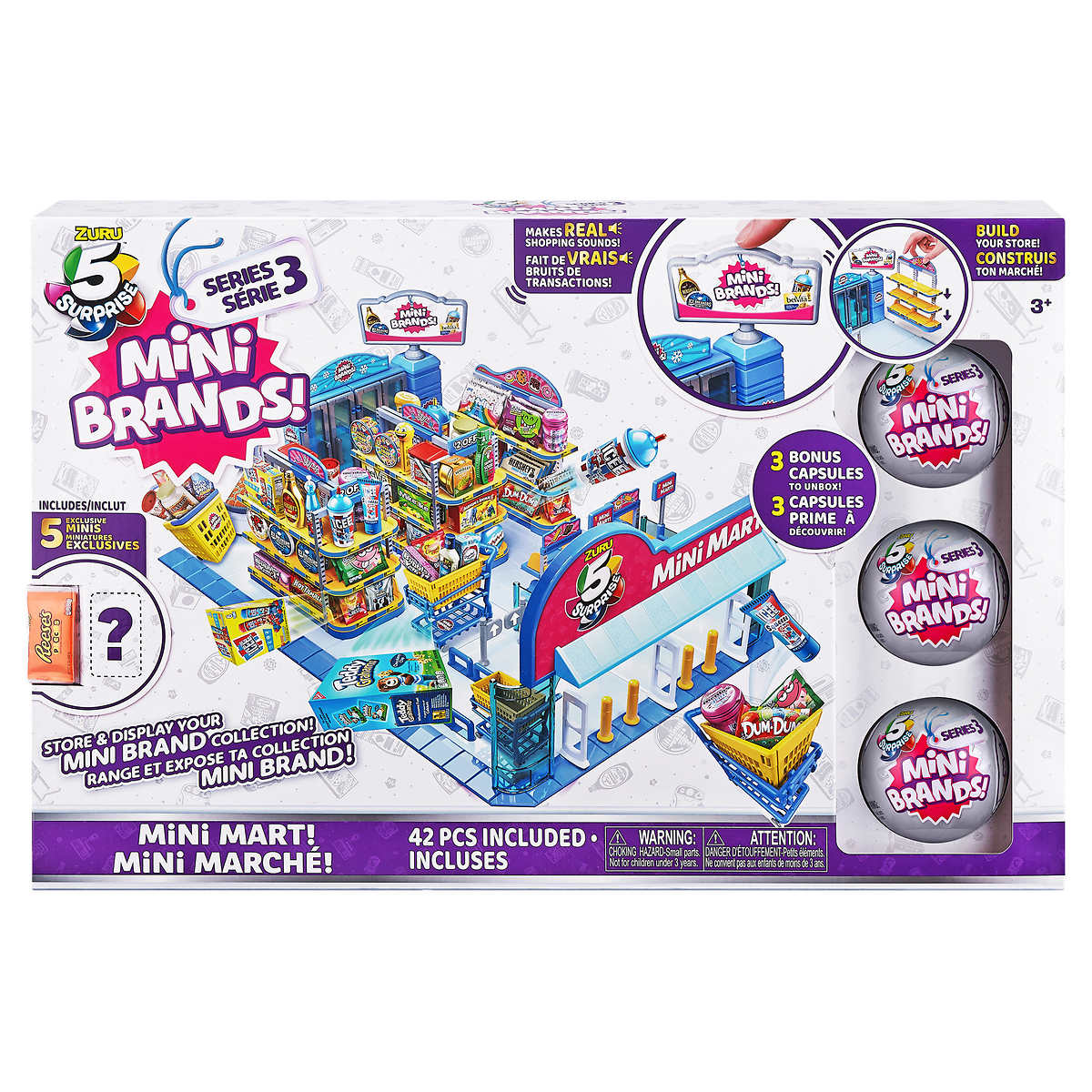 5 Surprise Mini Brands Mini Mart with 3-pack Series 3 Balls