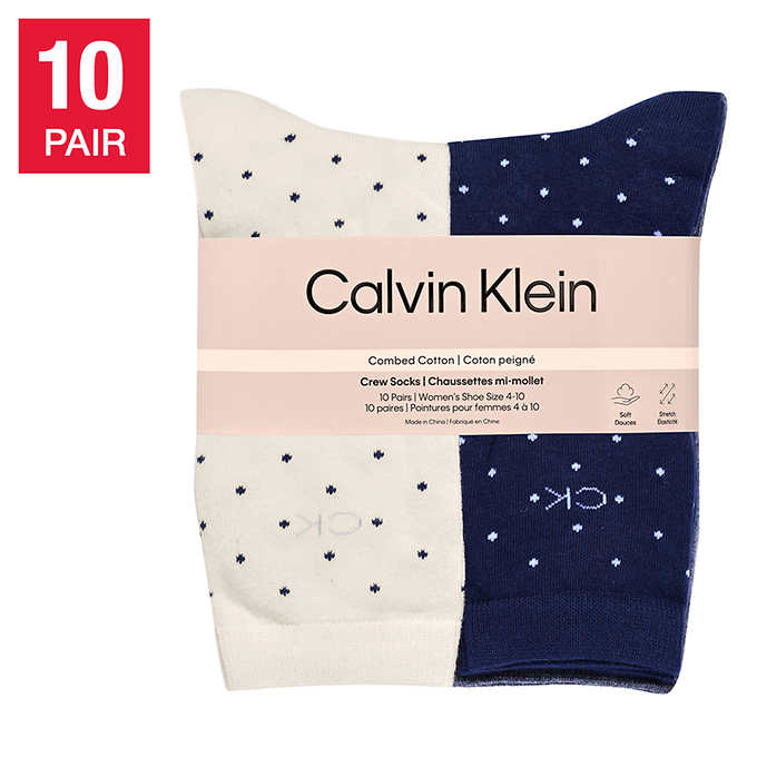 Calvin Klein Women's Crew Socks, 10-pack | Costco