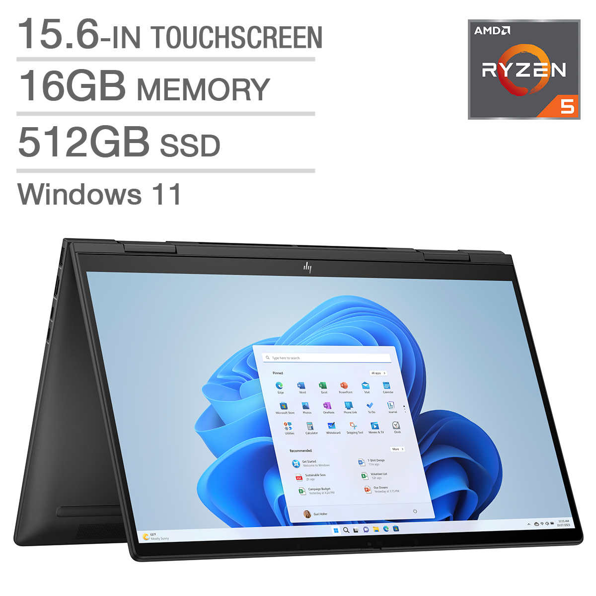HP ENVY x360 15-fh0000ca 2-in-1 Laptop, AMD Ryzen 5 7530U | Costco