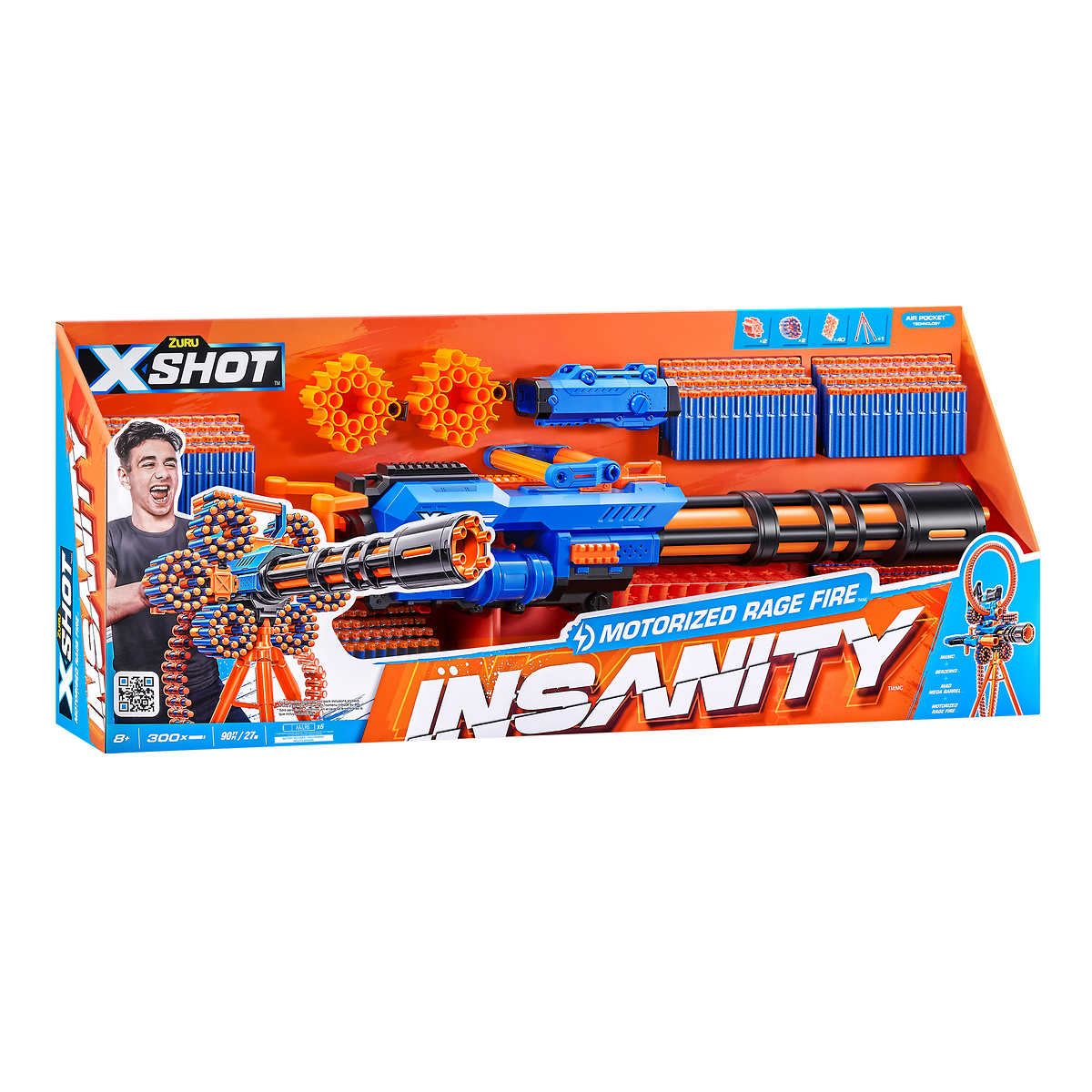 X-Shot Insanity Motorized Rage Fire with 300 Darts