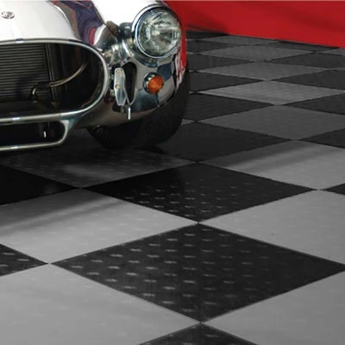 Motofloor Modular Garage Flooring Black And Metallic Grey Tiles Costco