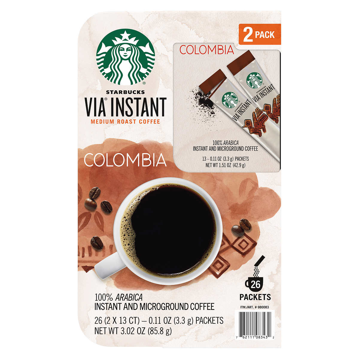 Starbucks Via Instant Colombia Coffee Medium Roast 13 Count 2