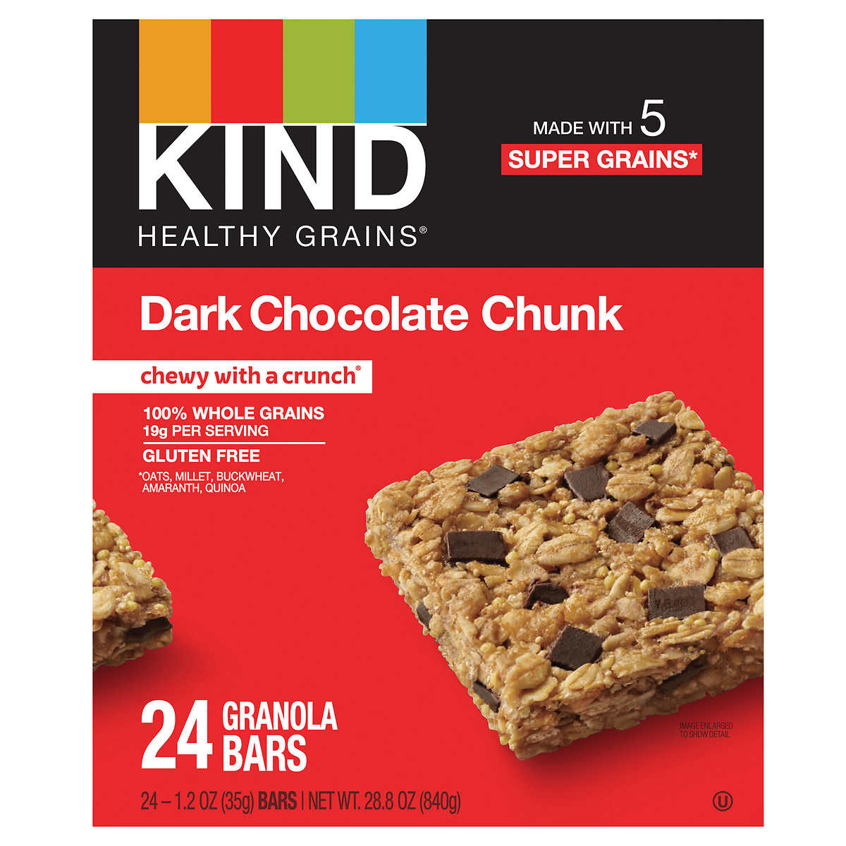 grens vasthoudend Injectie Kind Bar Healthy Grains, Dark Chocolate Chunk, 1.2 oz, 24-count | Costco