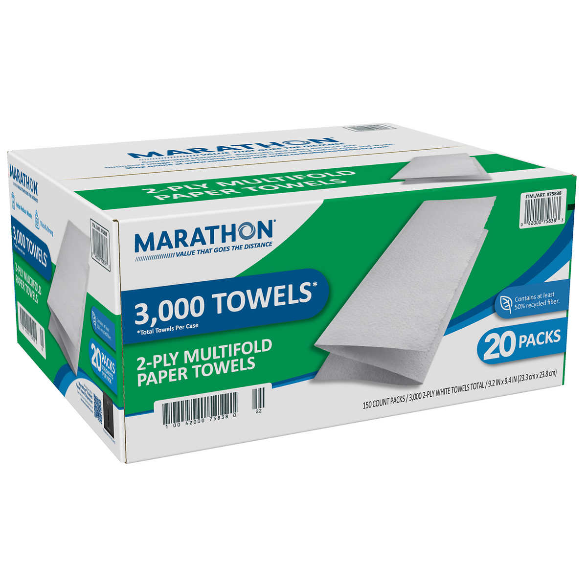 600 x WHITE 2 PLY C-FOLD PAPER HAND TOWELS MULTI FOLD 