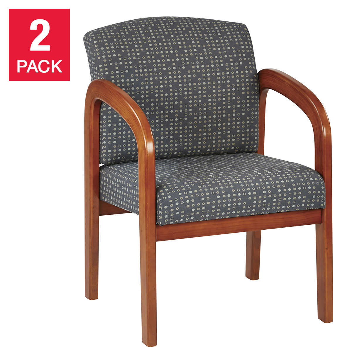 Office Star Oak Finish Reception Chairs 2 Pack