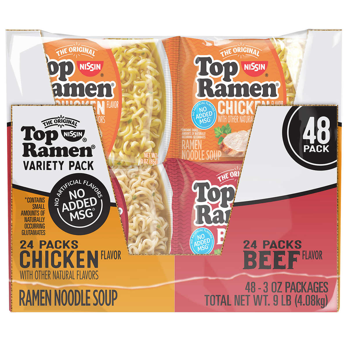 Nissin Top Ramen Variety Pack 3 Oz 48 Count