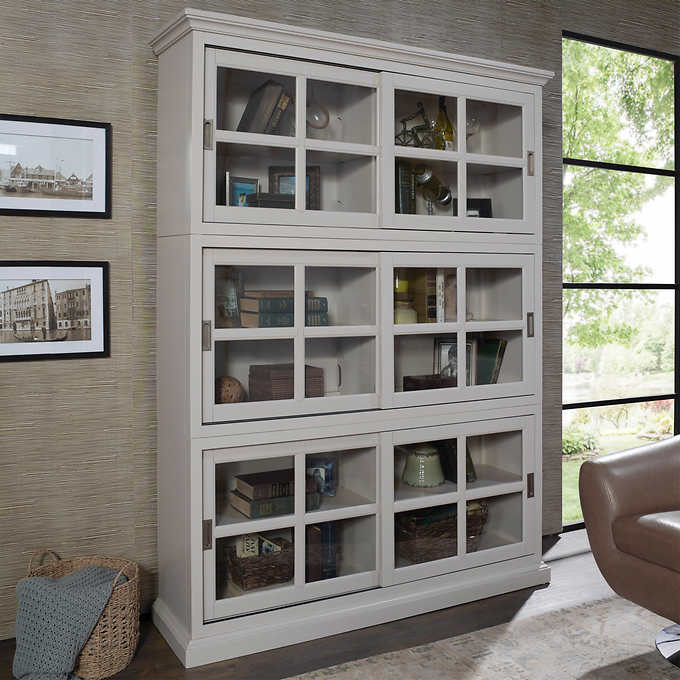 Charlotte Stackable Bookcase With Glass Door 3 Pack