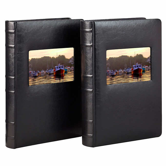 Old Town Bonded Leather Book Bound Photo Albums, 2-pack | Costco