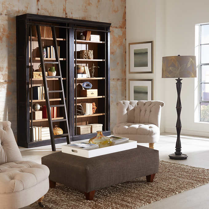 Tuscan 2 Piece Bookcase Wall And Ladder, Tuscan Corner Bookcase