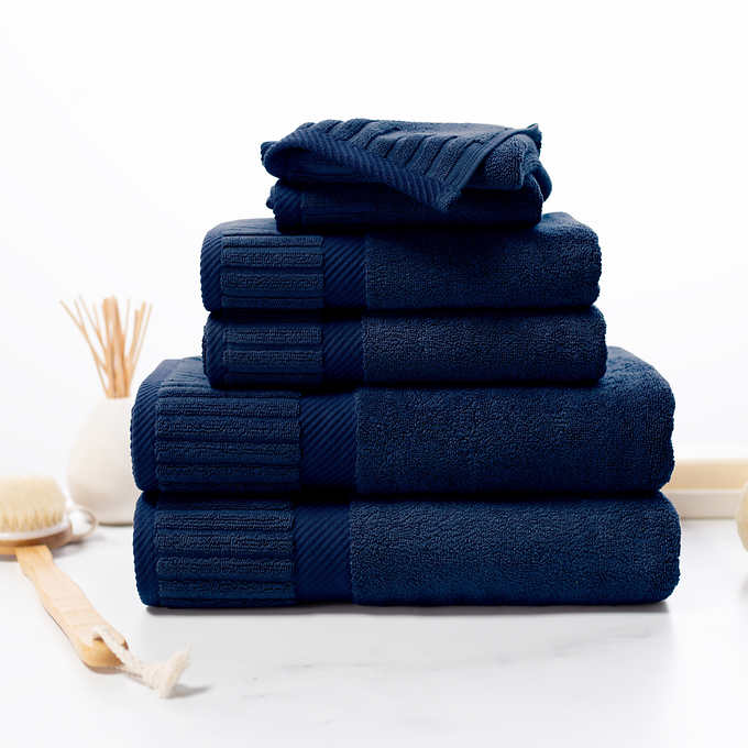 Oake Fiber Dye 100% Cotton Made in Turkey Wash Cloth Face Towel Coast Blue 