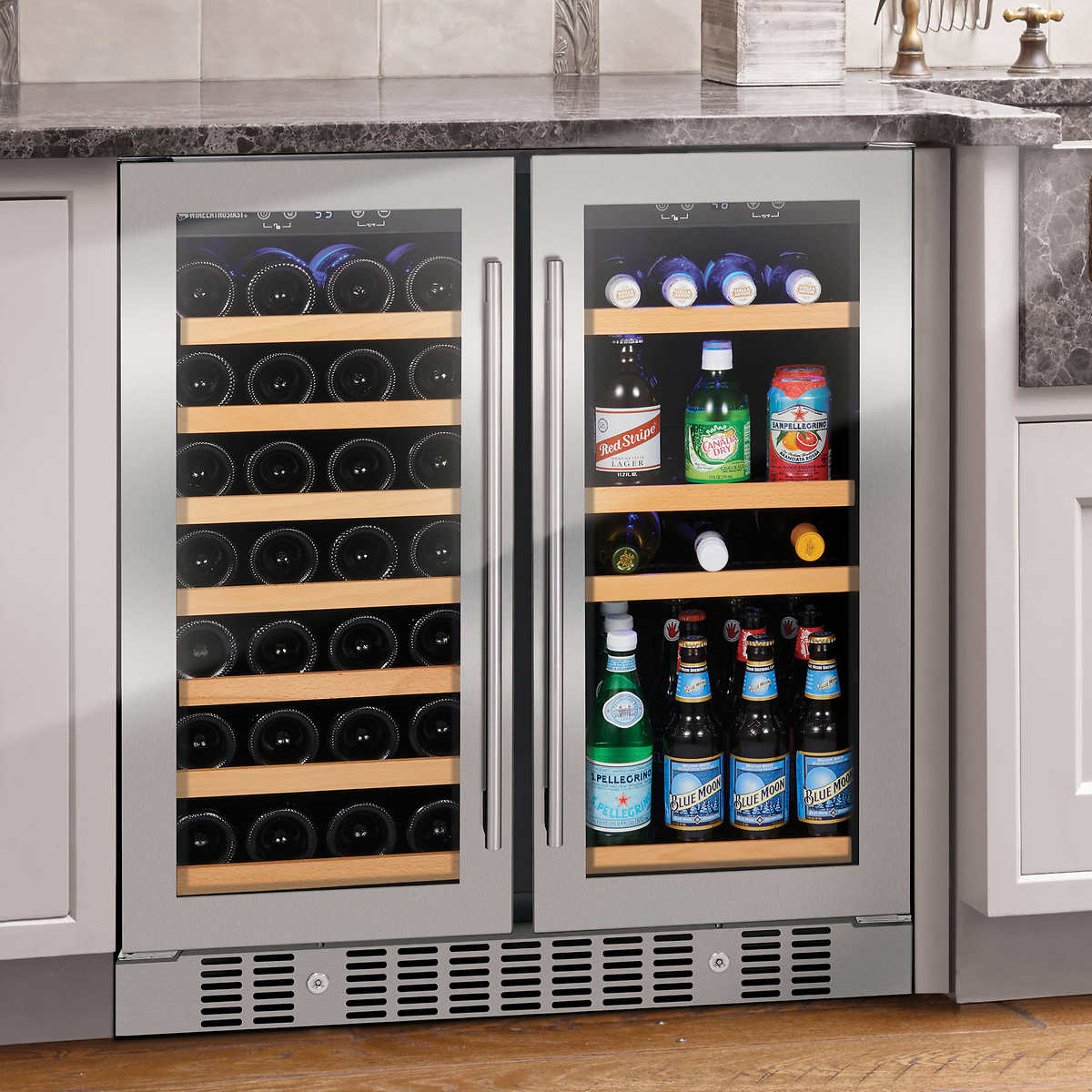 AAOBOSI BODEGA Colzer Right Glass Door 24 Inch Wine and Beverage Refrigerator Dual Zone 2-IN-1 Replacement Door for TYLZA