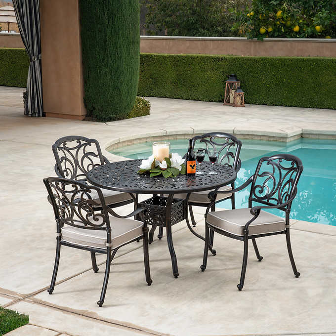San Paulo 5 Piece Patio Dining Set Costco - Patio Dining Table And Chairs Clearance